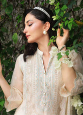 Luminara By Manahil Lakhani Embroidered Chiffon 3 Piece Unstitched Suit ML25L D-CE-07 IVORY